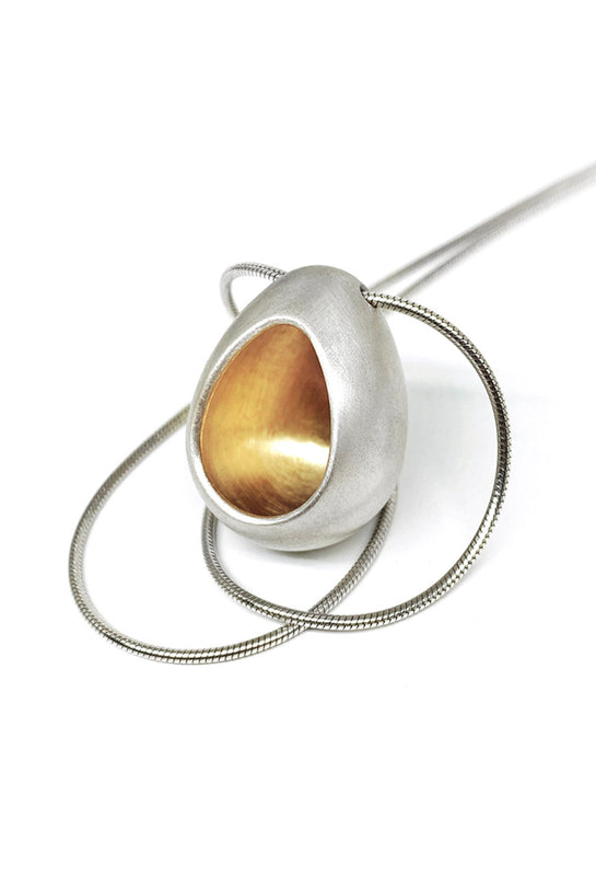 silver and gold egg pendant - ovo